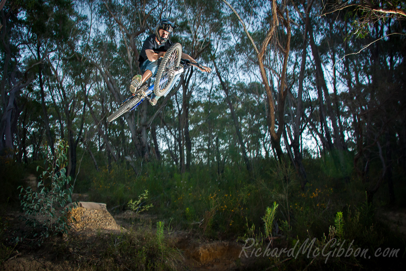 Mountain biking at Oxford Falls on Sydney's north.