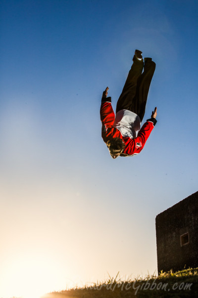 Parkour with Dominic Di Tommaso at Middle Head fort, Sydney.