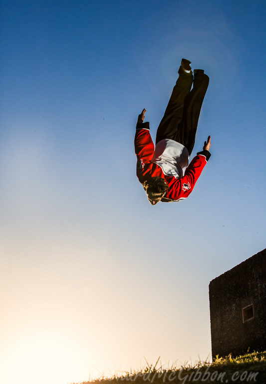 Parkour with Dominic Di Tommaso at Middle Head fort, Sydney.