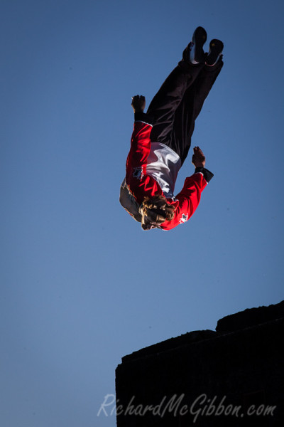 Parkour with Dominic Di Tommaso at Middle Head fort, Sydney.