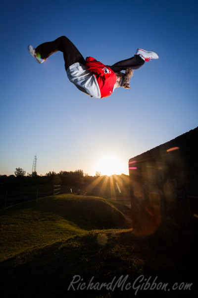 Parkour with Dominic Di Tommaso at Middle Head fort, Sydney.