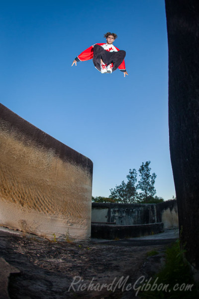 Parkour with Dominic Di Tommaso at Middle Head fort, Sydney.