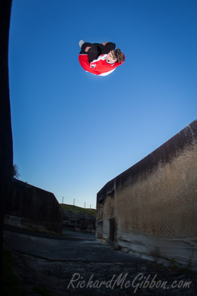 Parkour with Dominic Di Tommaso at Middle Head fort, Sydney.