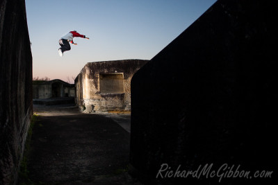 Parkour with Dominic Di Tommaso at Middle Head fort, Sydney.