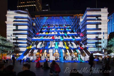 The lights of the Vivid festival in Sydney, Australia, 2014