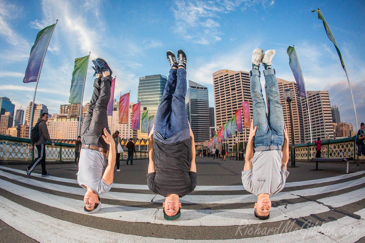 The crew of Cypher Bboys Blue, Stevie G and Akorn