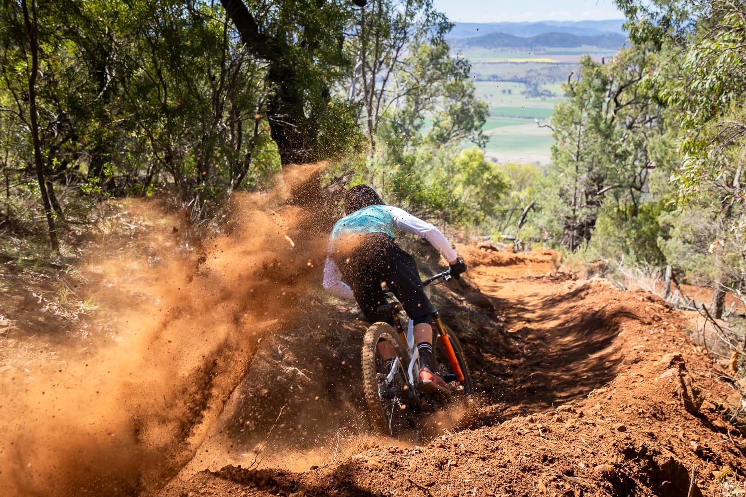 Mountain biker racing at Mount Borah Gravity State Series