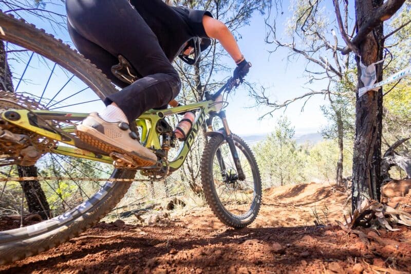Mountain biker racing at Mount Borah Gravity State Series
