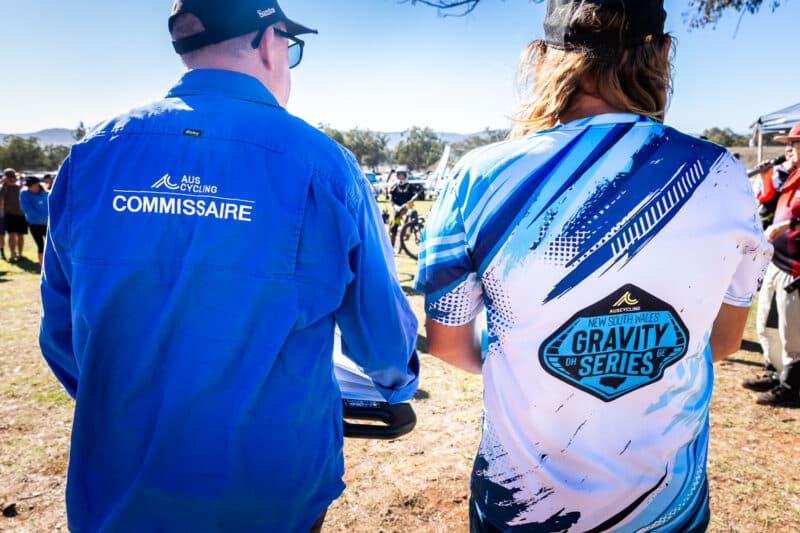 Mountain biker racing at Mount Borah Gravity State Series