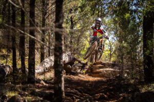 Mountain biker racing at the Gravity State Series Mount Borah enduro 2024 – NSWGSSMTBOR-24-5432