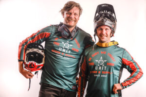 Mountain bikers Kye Hore and Michael Willis