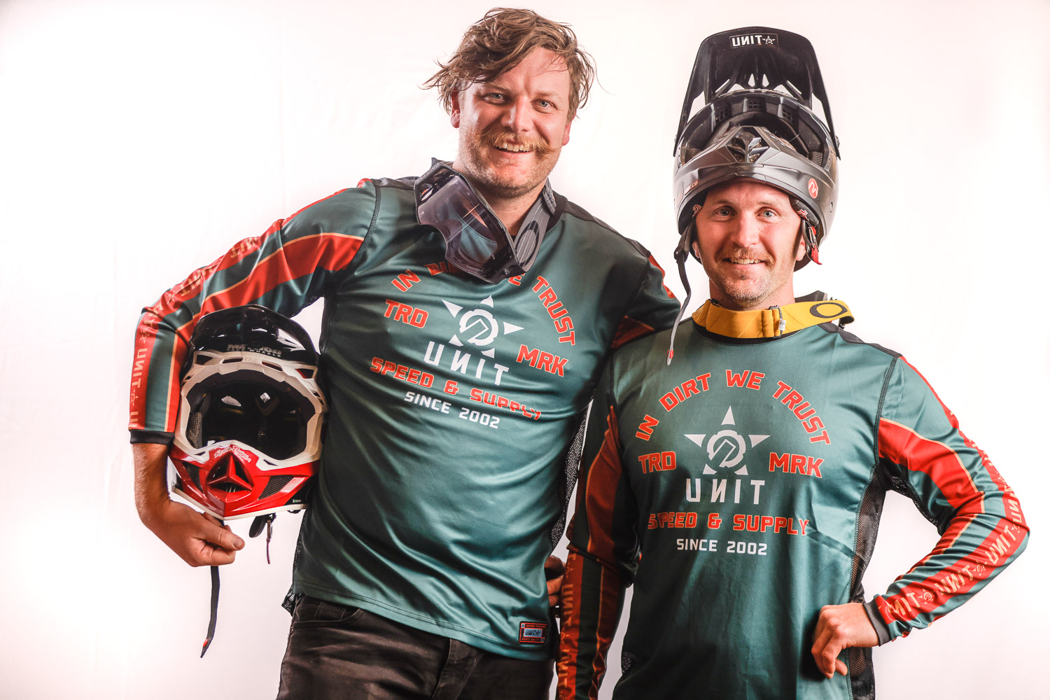 Mountain bikers Kye Hore and Michael Willis