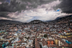 Storm clouds brew over Quito, Ecuador