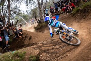Mountain biker racing at Aus Open Downhill, Thredbo Cannonball 2026